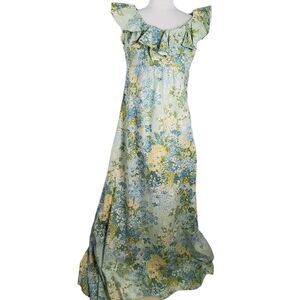 Floral Ruffle Maxi Dress, Size Small/Medium